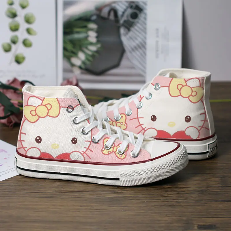 

Kawaii Sanrioed Anime Hellokittyed My Melody Cinnamoroll Autumn All-Match Canvas Shoes Cute Cartoon Girls Comfortable Shoes