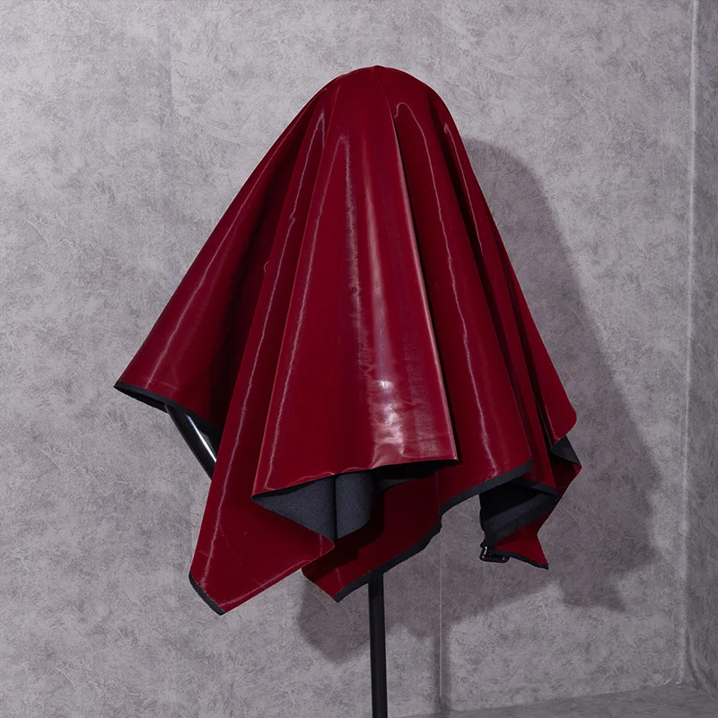Mirror Burgundy PU Leather Fabric Wear-resisting Clothing Artificial Leather Fabric Sewing Material DIY Creative Clothing