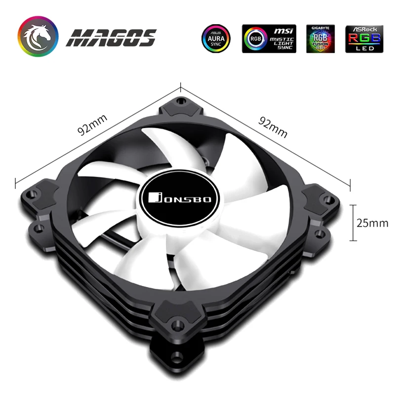 Jonsbo-ventilador Rgb para pc Cooler Cpu 9cm Branco 9025 12v 5v Argb Colorido m b Sync 4pin Pwm Fr-925 90 mm - Imagem 3