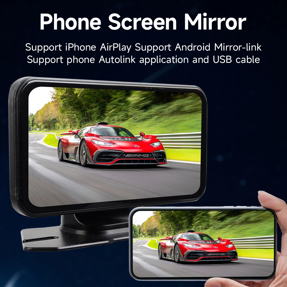 6 Inch Portable Multimedia GPS Navigation Wireless Carplay Android Auto Touch Screen Music Player Universal Car Radio Car Screen