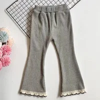 Children Casual Simple Pants Autumn and Winter New Korean Style Girls Leggings Cotton Solid Color Stretch Bell Bottoms 5