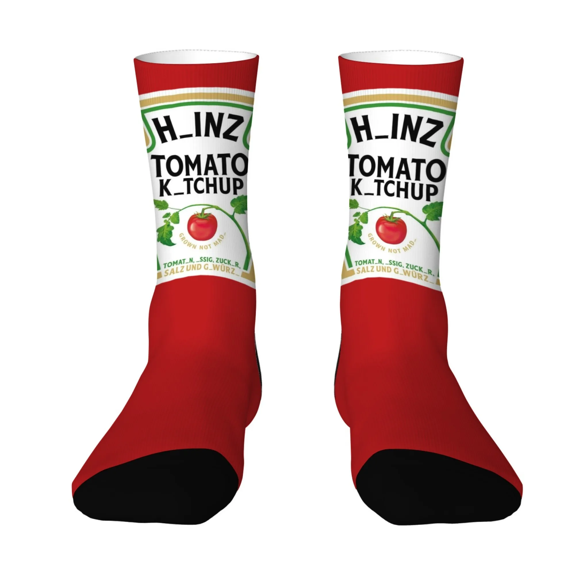 Chaussettes unisexes motif tomate ketchup mi-mollet humour sport maison outdoor cadeau original