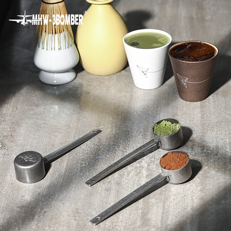 Coffee Scoop MHW-3BOMBER Coffee Measuring Scoop Stainless Steel Long Handle 4 Pieces Set Home Barista Tools Kitchen Accessories