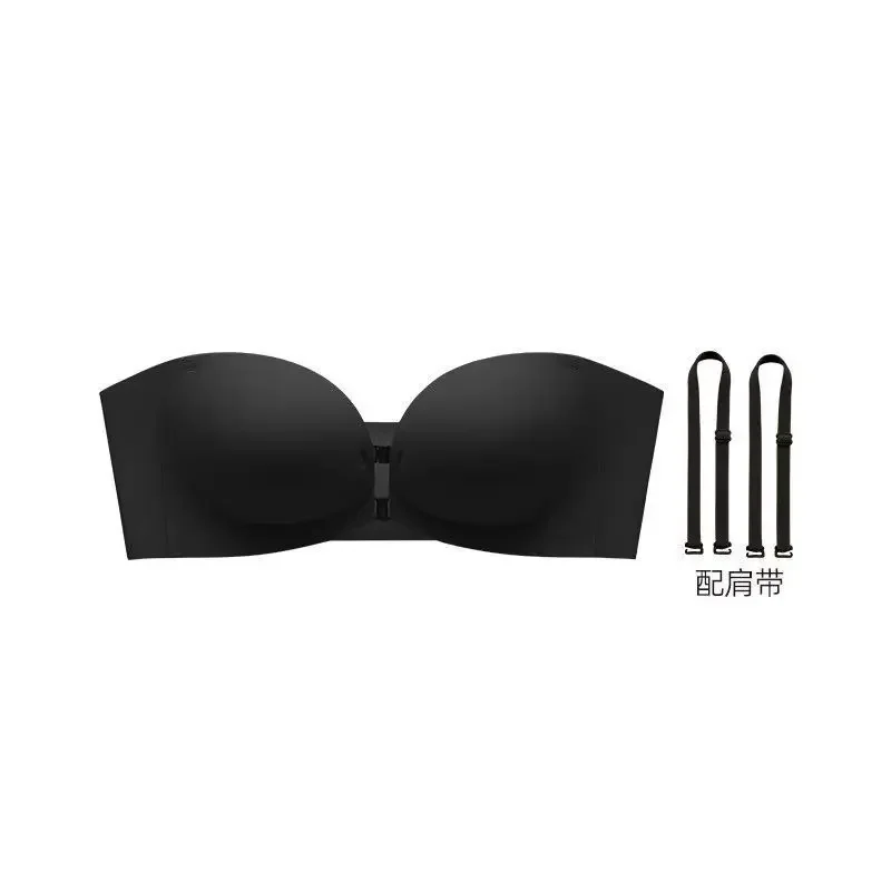 Double Front-buttoned Strapless Bra for Women, Invisible, Anti-slip, Strapless and Backless, with A Close-in Top Support Bra
