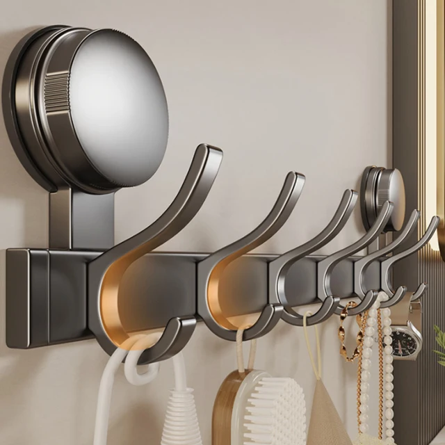 ถ้วยดูด ไม่ต้องเจาะ ตะขอแขวนผ้าในห้องน้ํา ตะขอแขวนผ้าเช็ดตัว ตะขอติดผนัง ตะขอติดผนังแบบมีกาว ไม่ต้องเจาะ ต้องใช้ตะขอแขวน 1