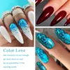 MEET ACROSS 7pcs Glitter Gel Nail Polish Set Nude Pink Reflective Soak Off UV Gel Kit Varnish Nail Supplies Manicure DIY Design 4