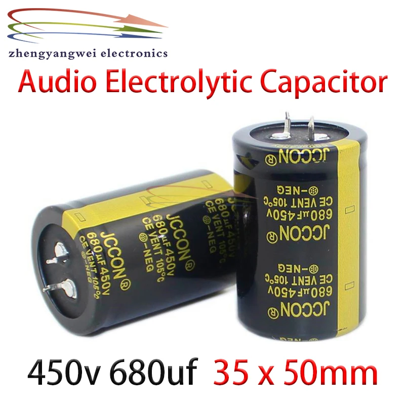 

10pcs 35x50mm 450v 680uf black Audio Electrolytic Capacitor For Hifi Amplifier Low