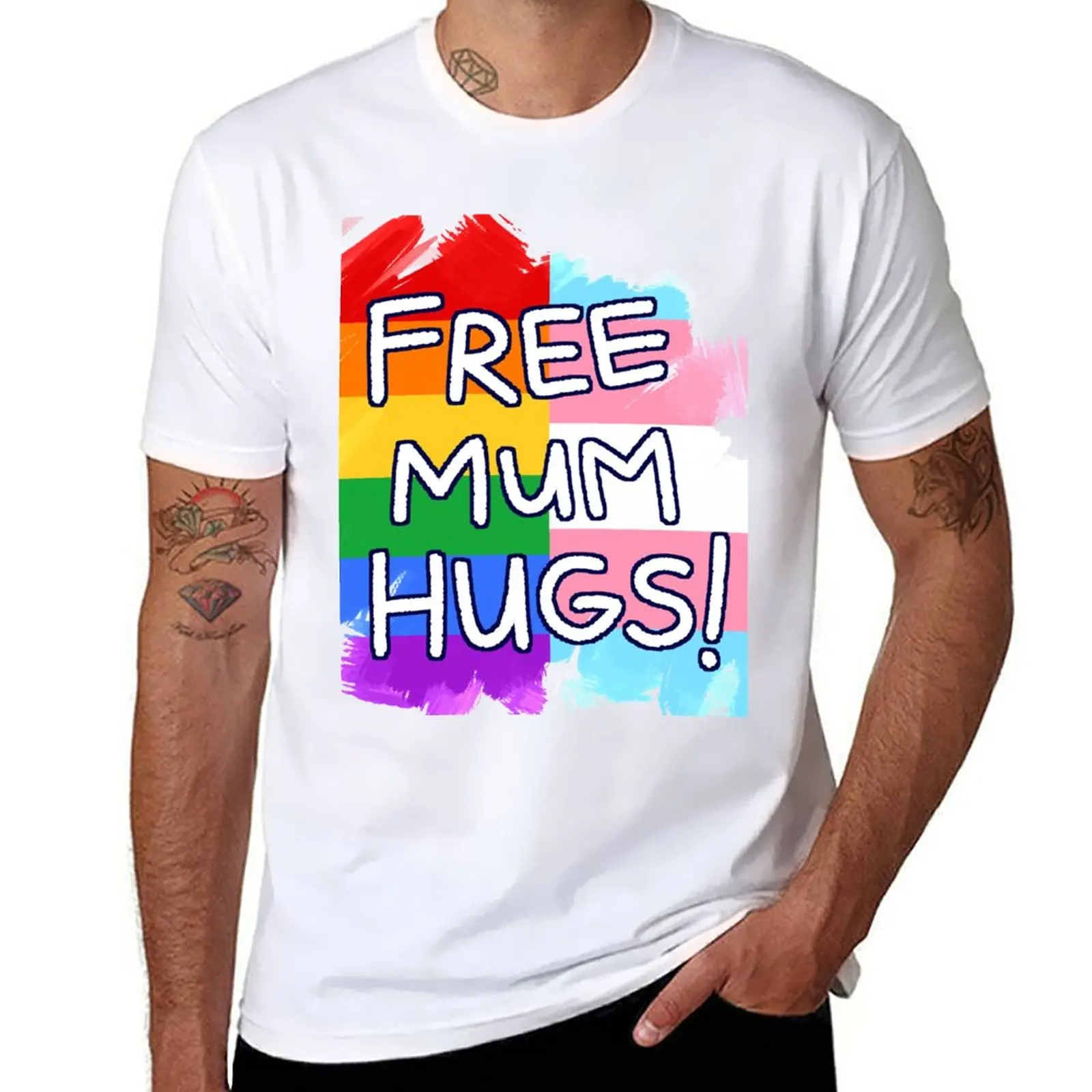 

Free Mum Hugs! T-Shirt korean fashion sweat oversized t shirts for men