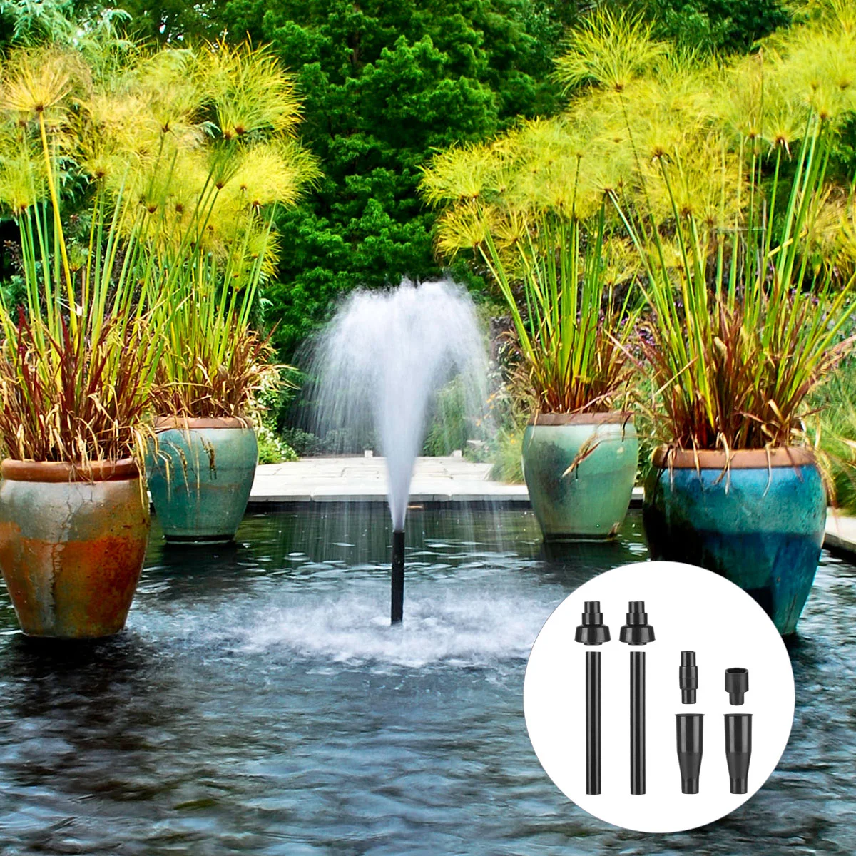 

8 Pcs/set Garden Landscaping Small Fountain Head Water Fountains Indoor Spray Sprinkler for Park Kit Pond Plastic