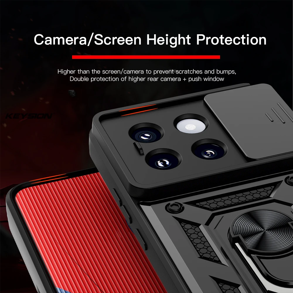 Ultimate Shockproof Armor Case with Slide Camera Protector and Ring Stand