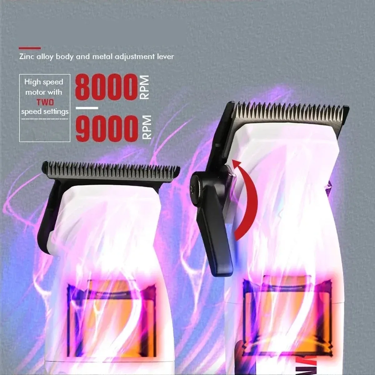 WMARK NG-8632 Professional Electric Hair Clipper 9000RPM DLC Blade Hair Trimmer with Spare Blades 10000RPM Shaver Barber Kit 3 Sc248e702a37a4710ad1e419e1f19694ct