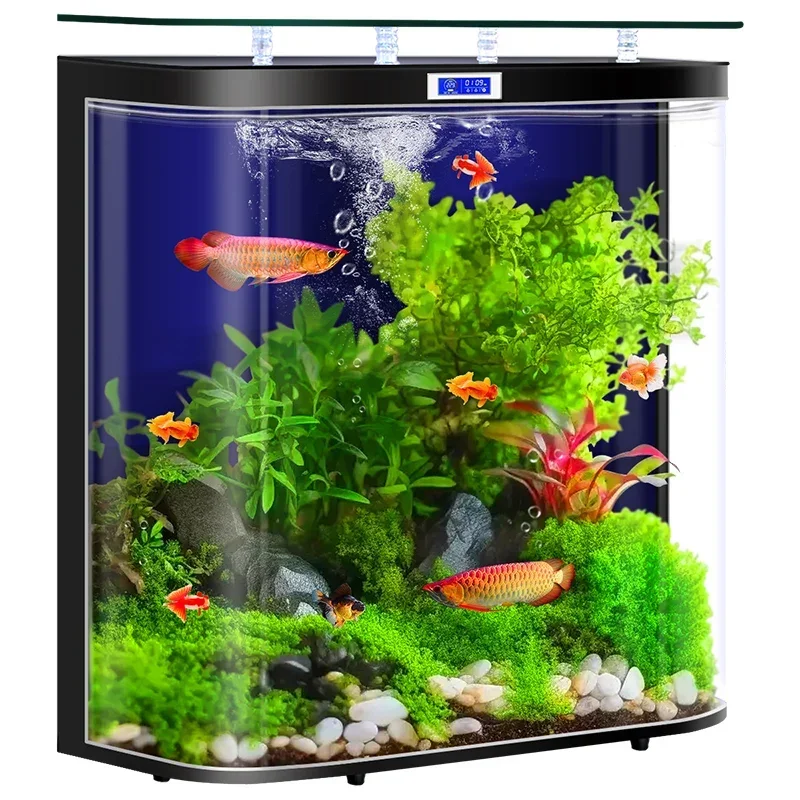 

Аквариум со встроенным изгибом, напольный Простой Большой Рыболовный шар для гостиной, умный беззаменяемый аквариум