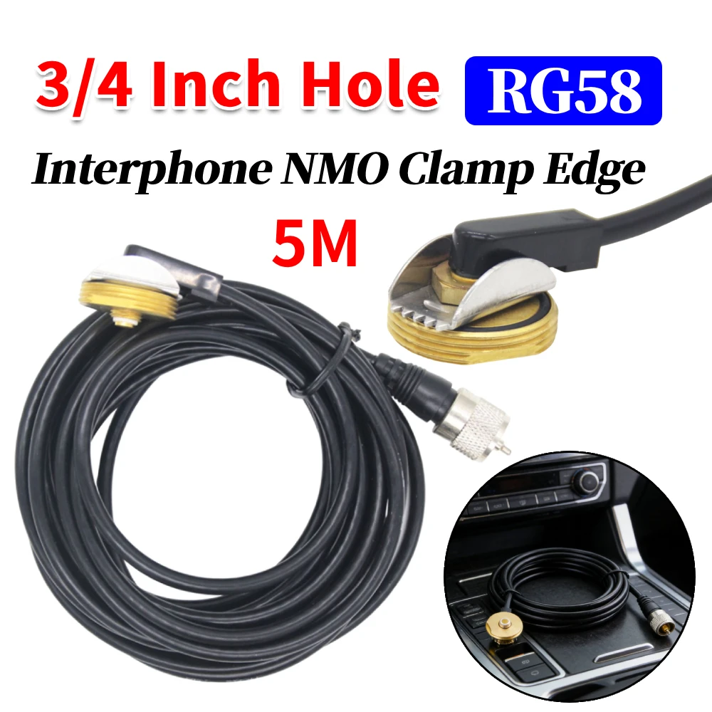 CB 무전기 워키토키 안테나 연장 NMO 마운트 안테나 3/4인치 홀 RG58 5미터 케이블 (UHF 포함)