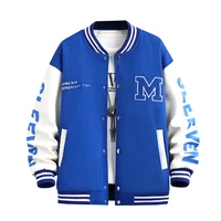 Big M Letter Print Hip Hop Patchwork Baseball Jackets Mens Letter Print Bomber Jackets Men Spring Oversized Streetwear Coats - Image 5