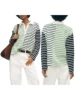 Women's Striped Blouse with Half Button Down Detail Lapel Neck and Long Sleeves - Casual Streetwear Fashion Top 1