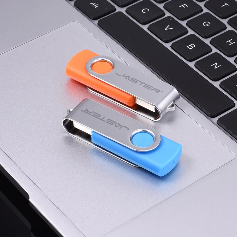 JASTER USB 32GB 플래시 드라이브 16기가 메모리 스틱 메탈 점프 드라이브 스위블 펜드라이브 휴대용 64 128GB USB 2.0 펜 드라이브
