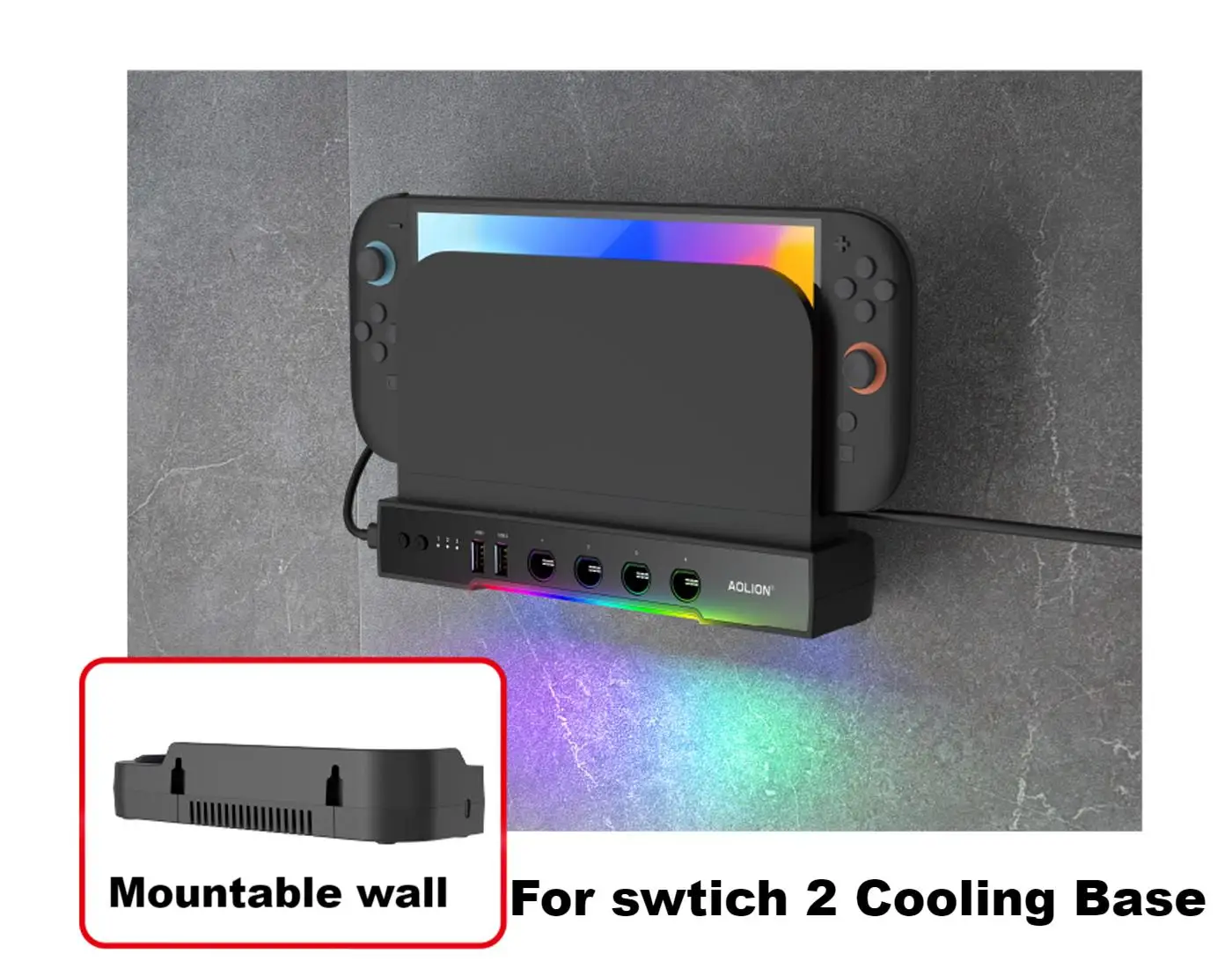 AOLION For Switch Base Cooling Fan Nintendo Gaming Palm