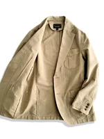 Amekaji Wear Clothes Men Cotton Khaki Casual Suit Jacket Retro Washed Distressed Niche Spring Good Quality 2