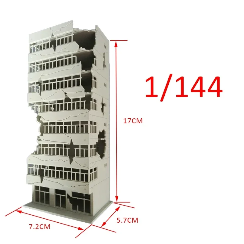 1/144 Outland Models Railway Scenery City Ruin Building Abandoned Tall Office N Scale toy children christmas gifts 5