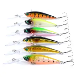 Abs Appât De Pêche 9.4cm/6.2g Flottant Minnow Bionique Leurre Dur Appât De Pêche 6.2g 9.4cm Treblehook Plongée profondeur 1.2m 2.5m 