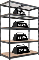 5 Tier Laminated Boltless Heavy Duty Garage Storage Adjustable Wide Size Metal Shelving Unit Utility Rack Shelves Organization 1