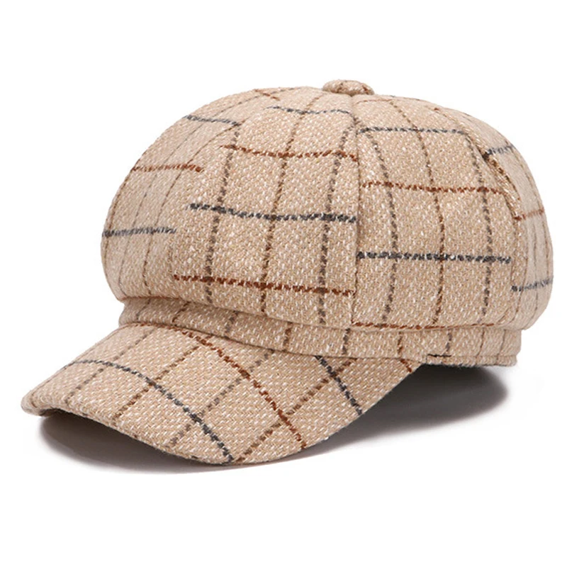 Women Beret Women Hats Beret Hat for Women Winter Octagonal Hats for Women Retro Solid Color Velvet Newsboy Cap Female Keep Warm Gorro New Bucket Hat