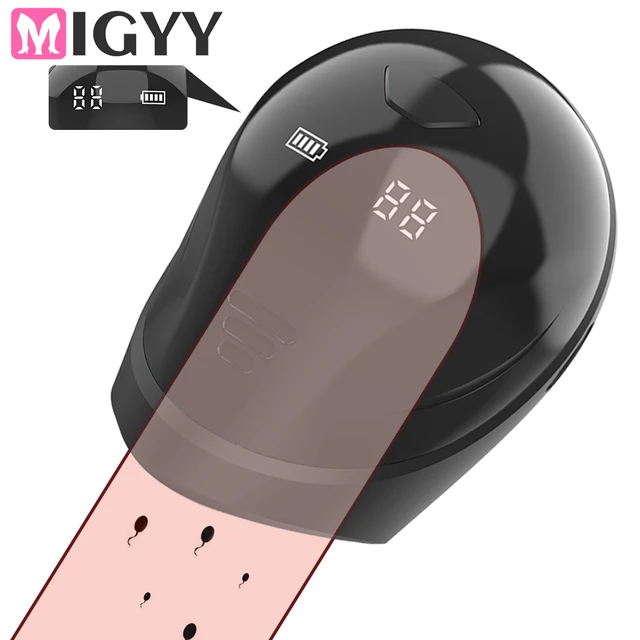 Vibrator Männlicher Masturbator Digitalanzeige Penistraining Eicheltrainer Stimulator Verzögerung Cockring Eicheltrainer für Männer Homosexuell 18 1