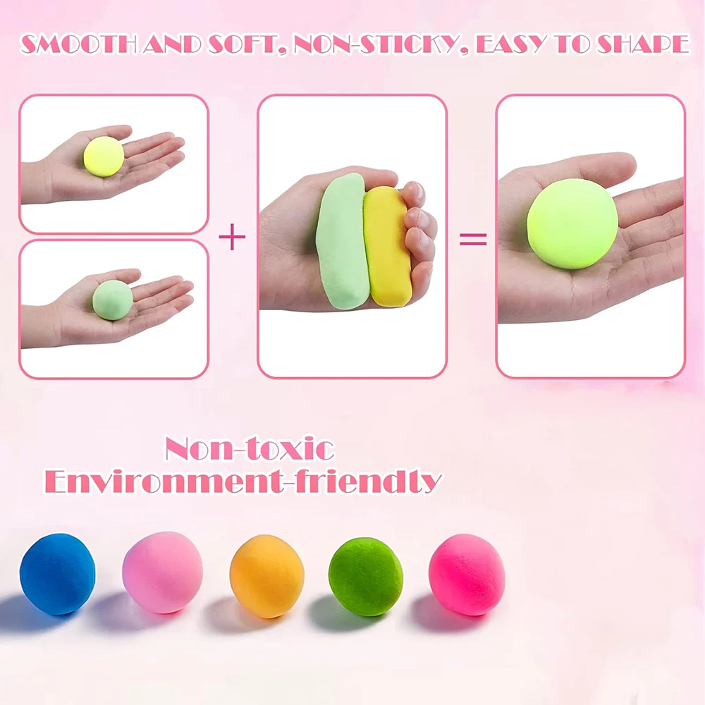 24 لون الهواء الجاف الطين DIY بها بنفسك النمذجة اليدوية لا خبز لا فوضى ماجيك رغوة الطين الحرف لينة ضوء الطين لصنع النحت هدية