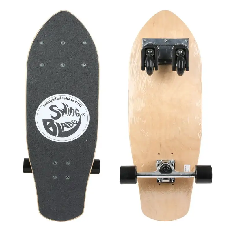 

Complete Skateboard with Patented Carving Caster Trucks for a Skate/Surf Ride, ABEC-7 Bearings and PU Wheels, for and Adults