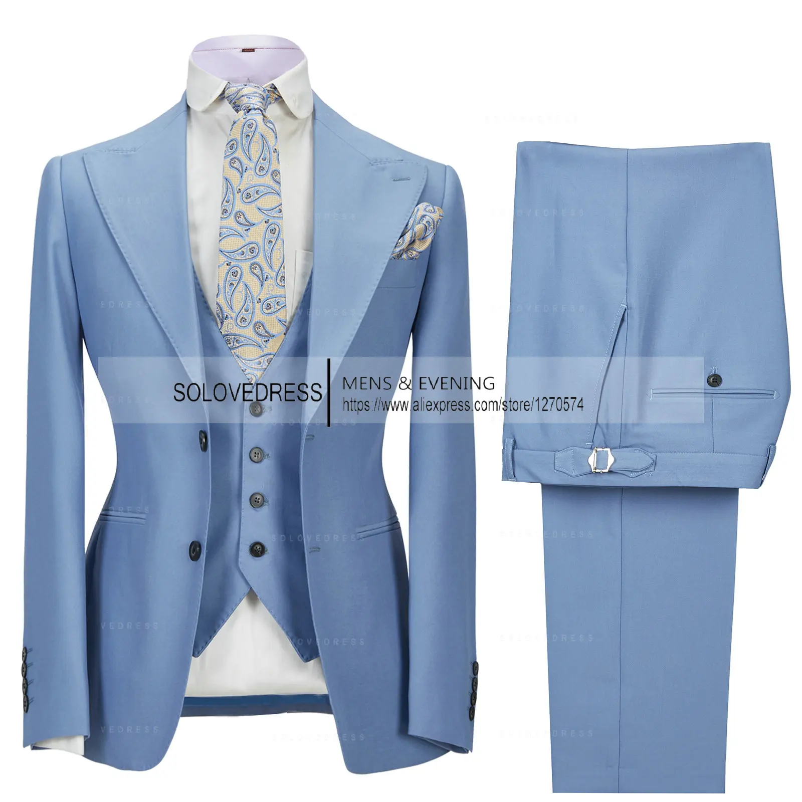 ( Jacket + Vest + Pants )Suits for Mens Casual Business Suit High-end Social Formal Suit 3 Pcs Set Groom Wedding Men autumn gradient print blazers for men korean casual suit jackets classic wedding business dress coat street social veste homme