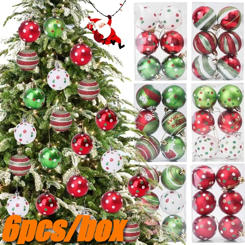 25 Weihnachtskugeln Bruchsicher – 6 Cm Dekoration In Rot, Grün, Weiß Mit Metallhaken