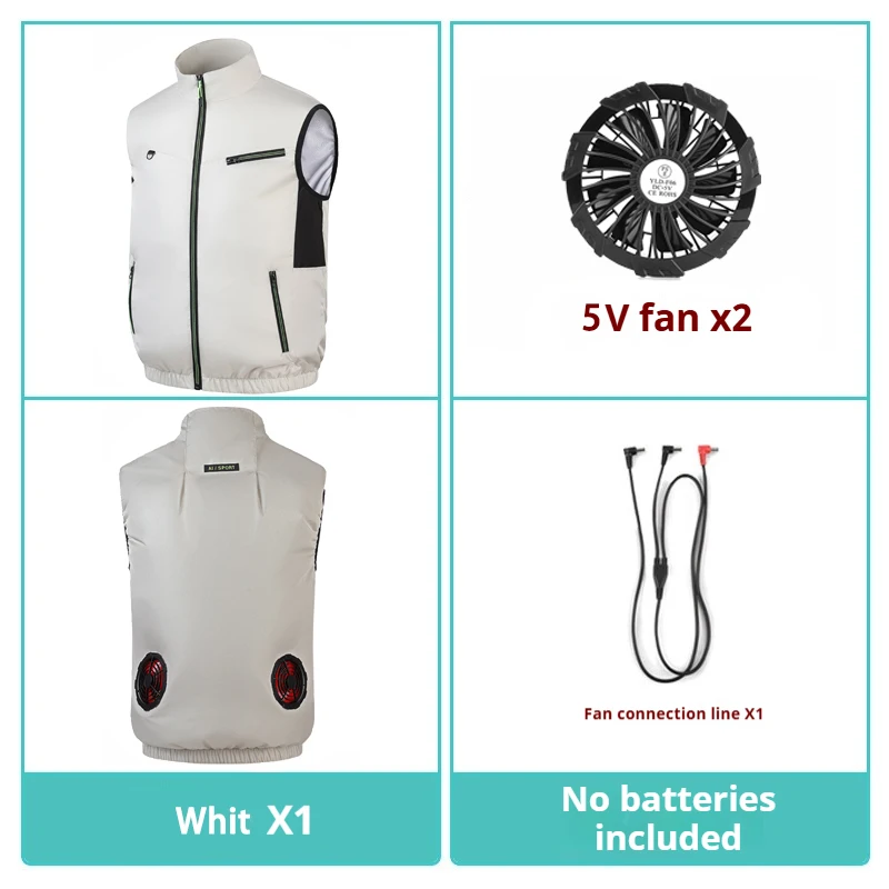 Veste rafraîchissante homme avec ventilateur rechargeable pour chantier et pêche en été