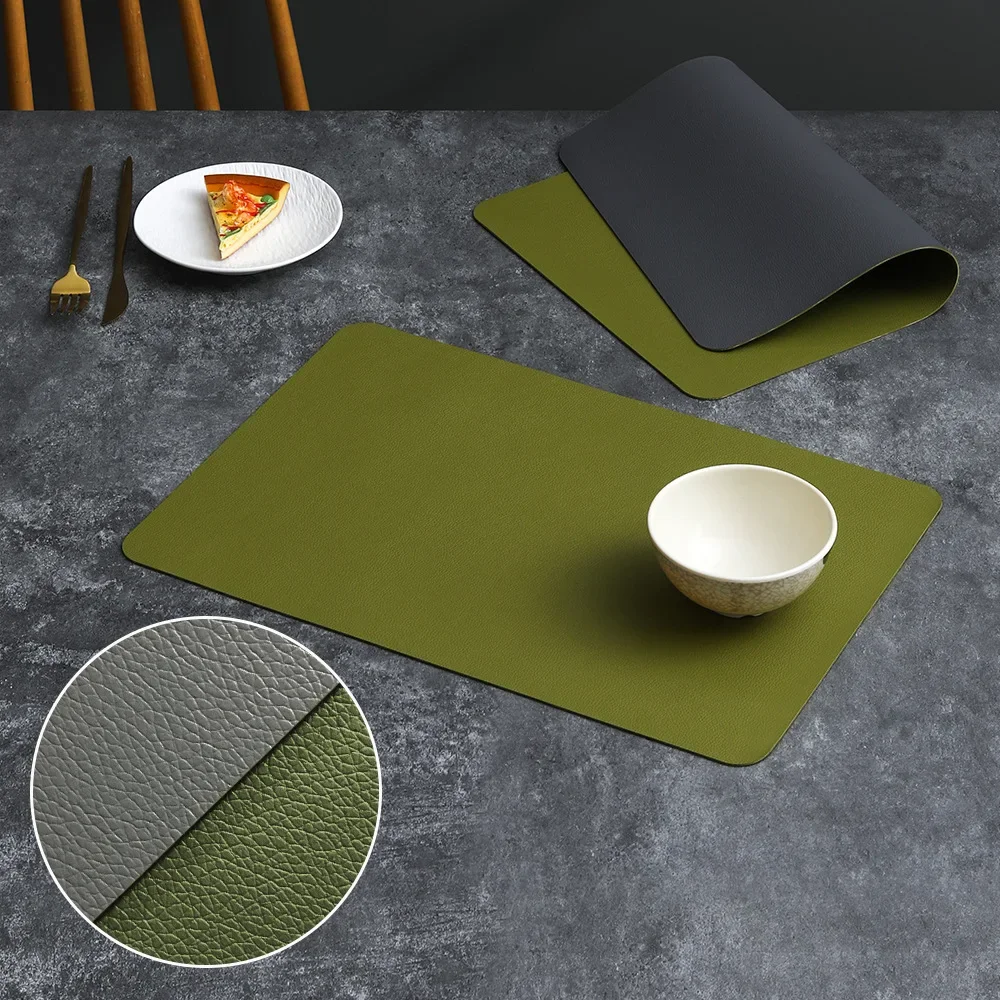 PVC Double-Sided Leather Dining Table Mat – Anti-Slip, Heat-Resistant Placemat 4