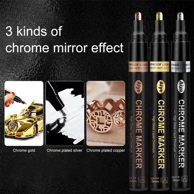 Mirror Pen Reflective Paint Metal Chrome Plate Marker Pen Waterproof  High-gloss Diy Supplies Liquid Chrome Paint Pen For Model - Paint Markers -  AliExpress