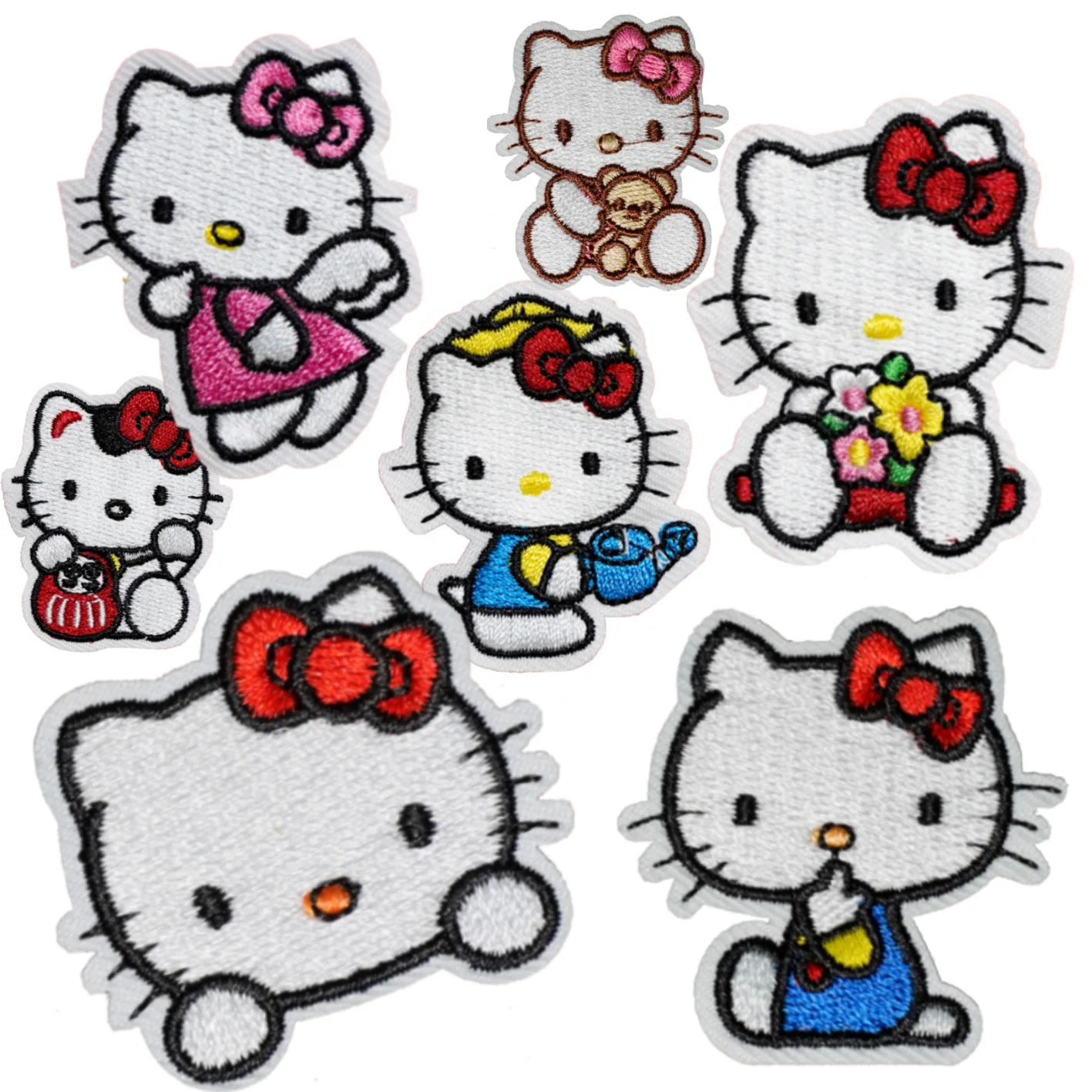 Hello Kitty Patch White Phone Embroidered Iron on