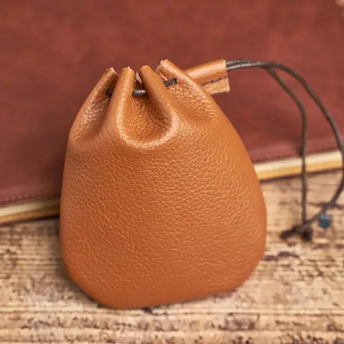 Vintage Coin Purse Men Women Genuine Leather Casual Small Coin Wallet Hard Leather Money Pocket Drawstring Storage Bag NUPUGOO - Image 10