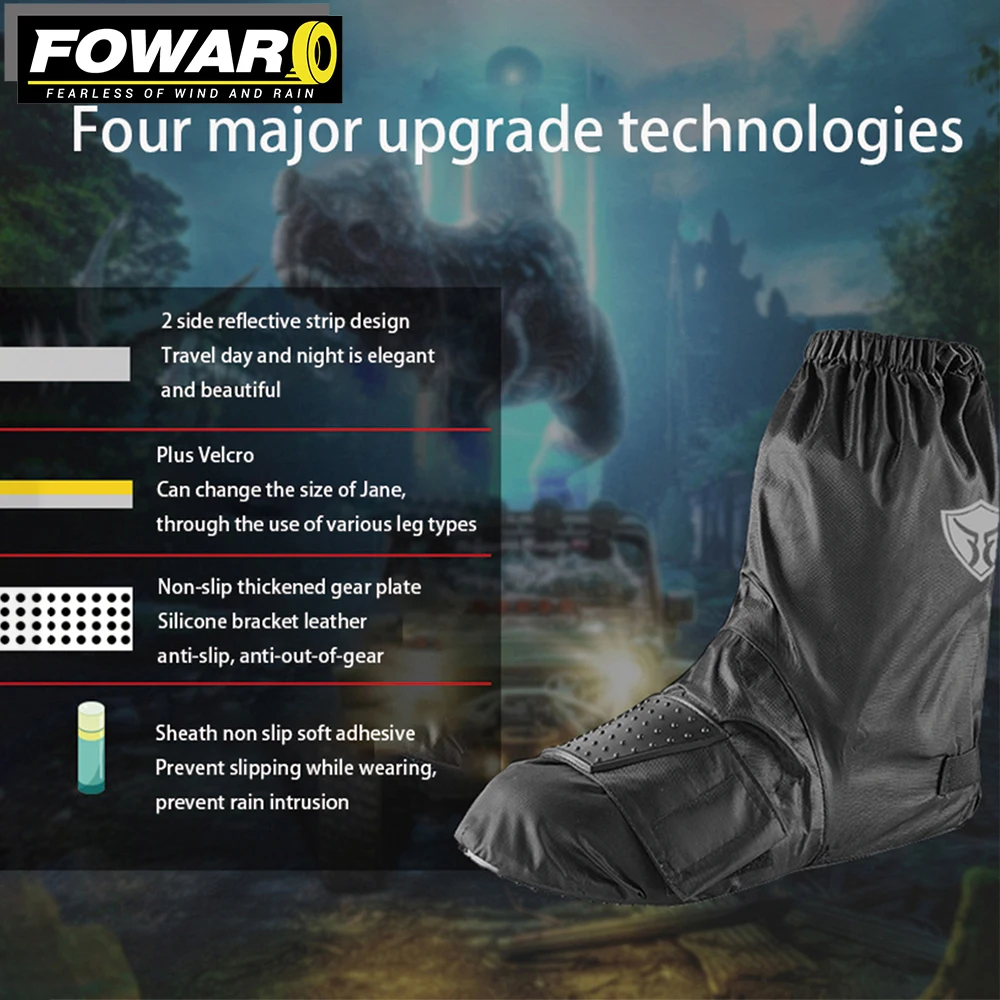 Motorcycle Rain Boots Waterproof Shoe Cover Cycling Portable Folding Type
