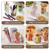 Storage Organizer Holder Canister Apothecary Jars with Lid for Cotton Rounds Acrylic Cosmetic Candy Snacks Desktop Storage Box 6