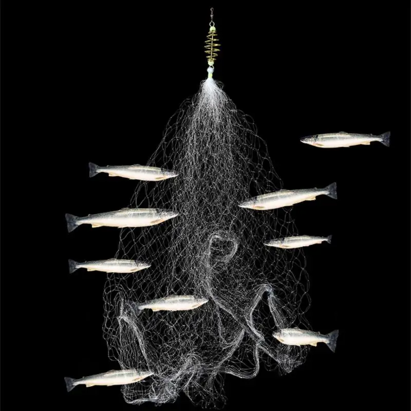 Fishing Net Fishing Traps Fishing Net Wire Night Luminous Beads Fishing Cages Feeder Spring Lead Sinker Throwing Net Fish Mesh Trap Рыбалка Tackle