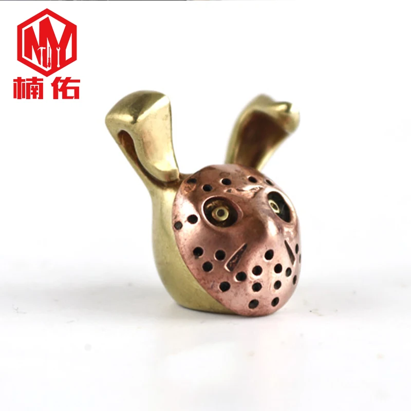 

1 PC Pure Copper Creative Rabbit Modeling Knife Beads EDC Outdoor Small Tools Paracord DIY Bead Knife Pendant