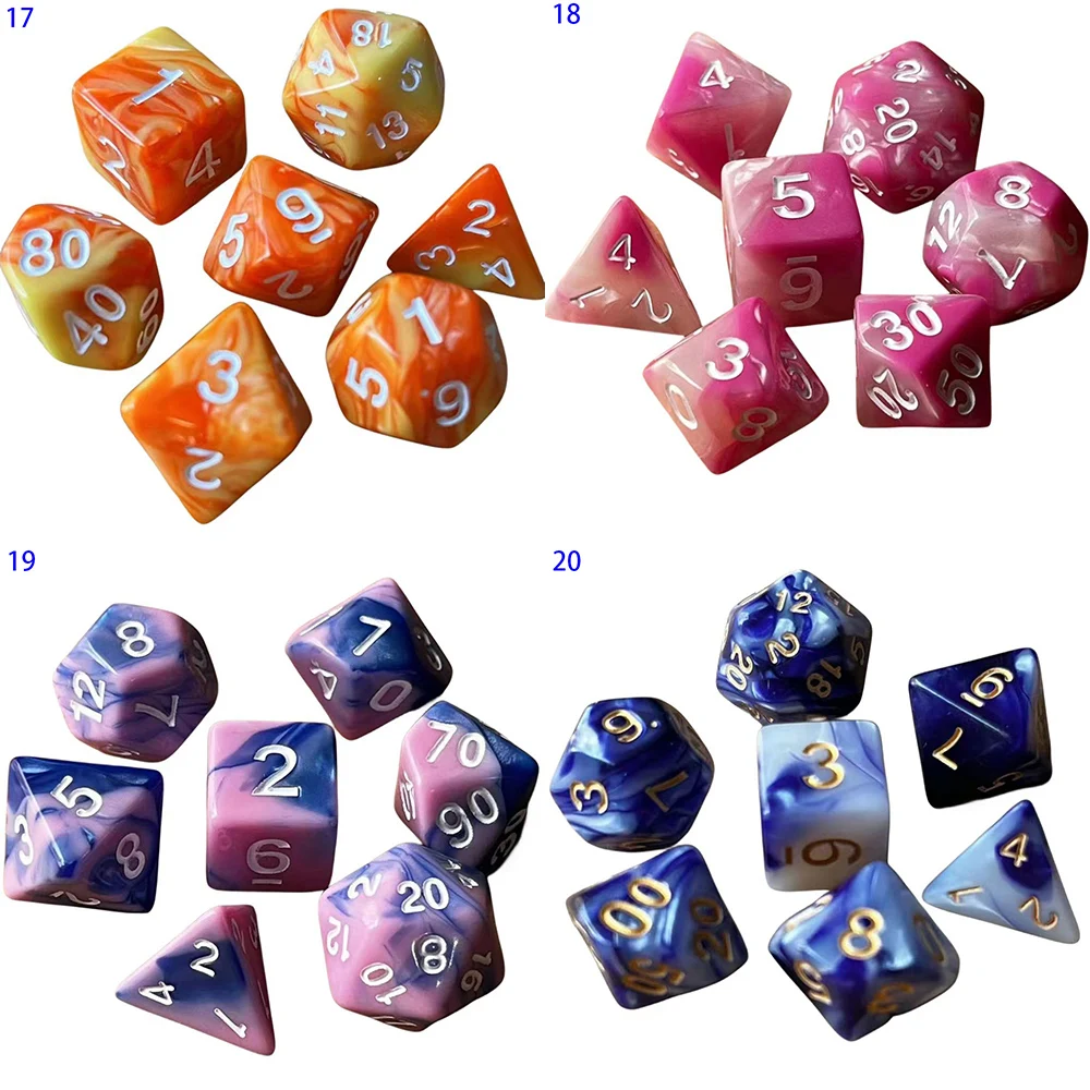DND Würfel Acryl Solide Abgerundete Kanten Polyedrische Würfel D+D Set für Dungeons and Dragons Pathfinder Rollenspiel (RPG) – Detail 9