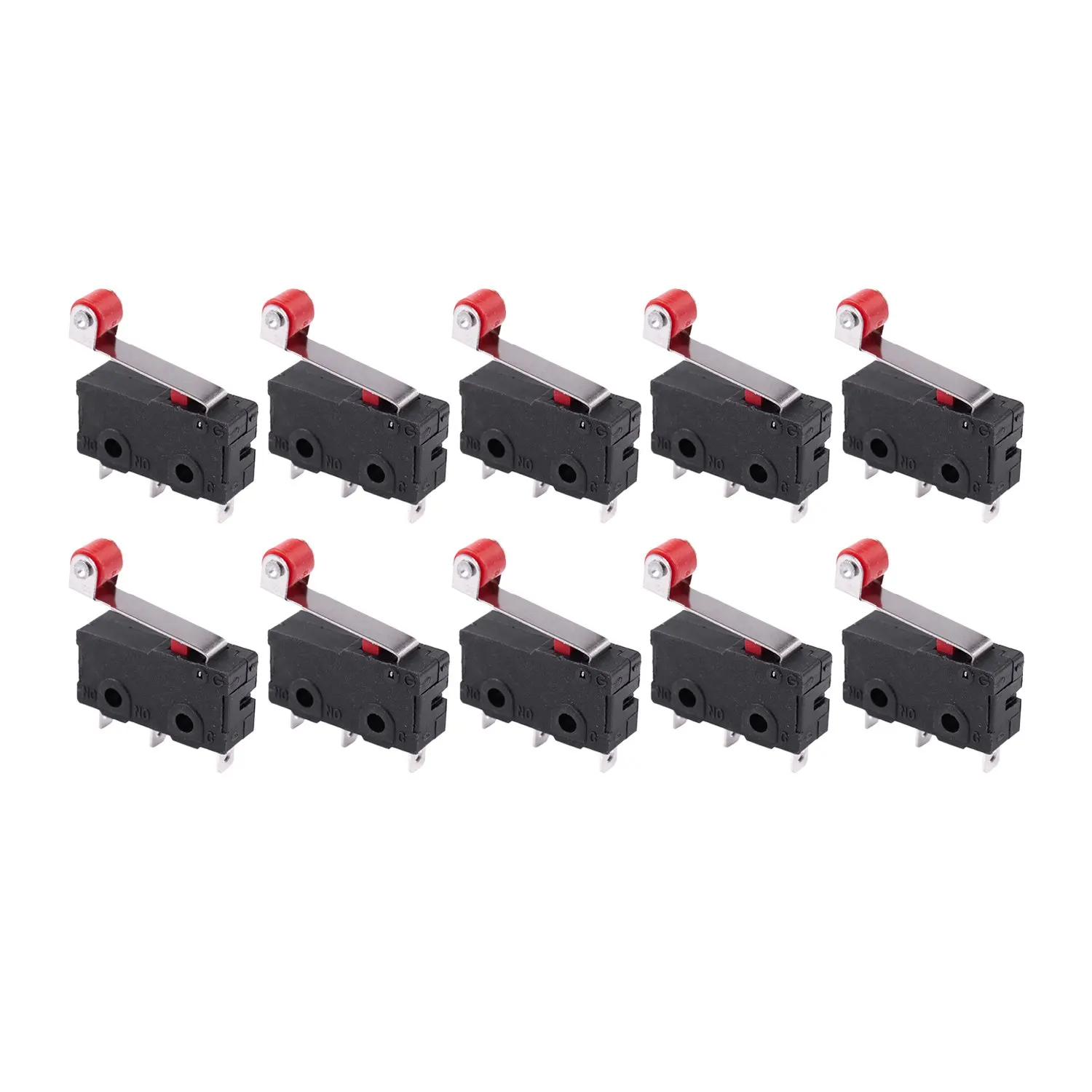 10Pcs Micro-Roller Leva Braccio Aperto Chiudi Finecorsa Kw12-3 Microinterruttore Pcb