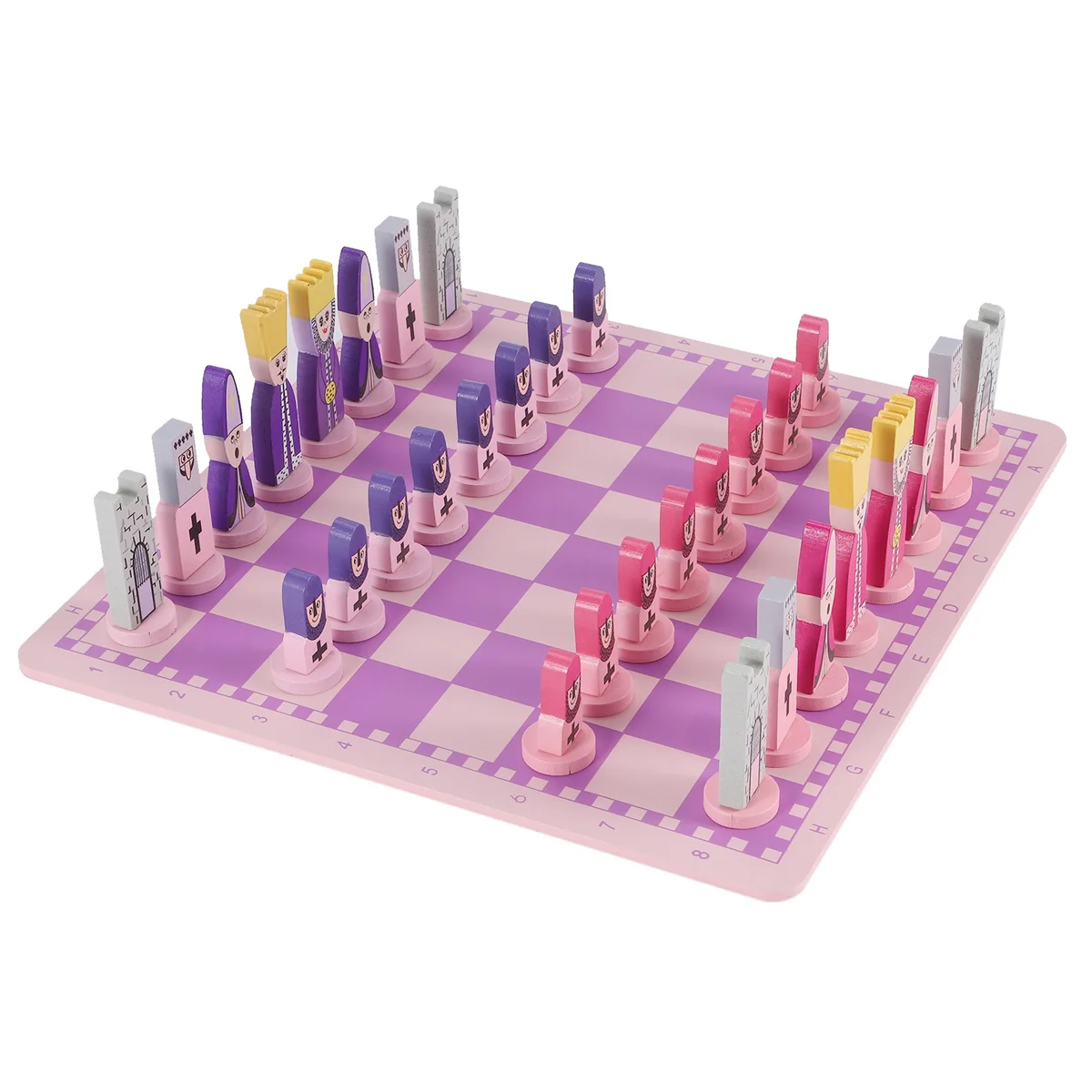 Jogo de Tabuleiro Xadrez – Mitra – Azul e Rosa