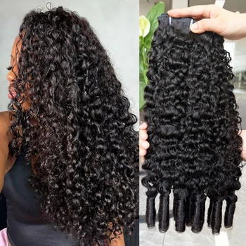 Fasci di capelli umani ricci birmani 15A Capelli vergini Estensioni dei capelli umani grezzi vietnamiti birmani 3C4A Fasci di capelli ricci a spirale 1/3/4 Pz