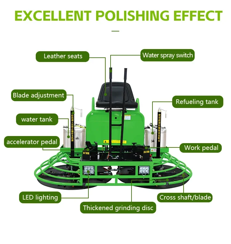 Gasoline helicopter Double Disks Ride On Power Trowel 1200MM Concrete Power Float