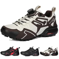 New Men Boots Outdoor Hiking Boots Rotating Mouth Convenient Comfortable Sports Shoes Mesh Breathable Woodland Hiking Work Shoes