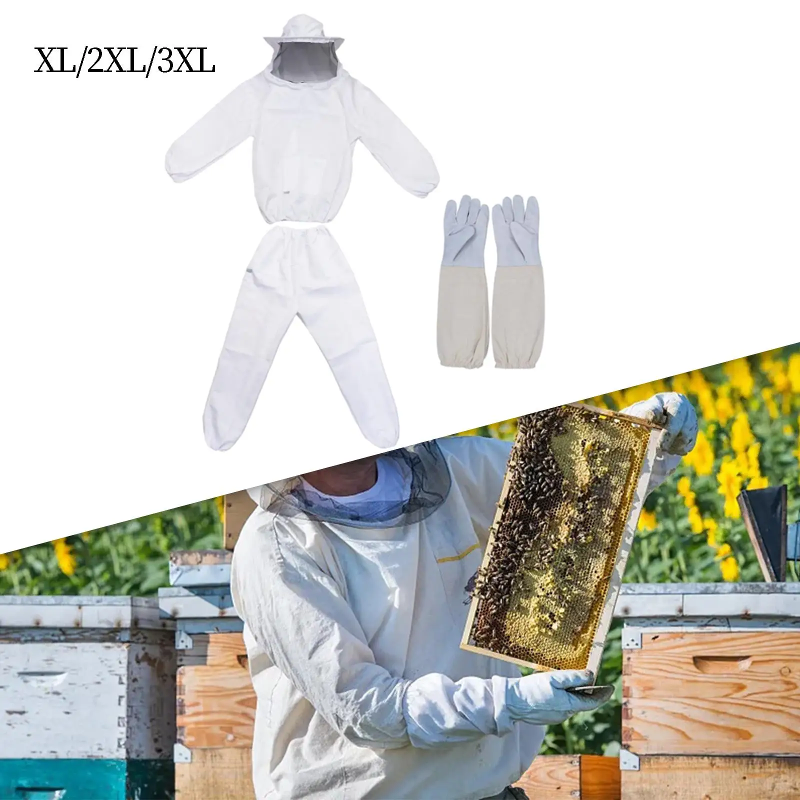 Bee Outfit Hood Professional Glove Beekeeper Costume Bee Keepers Suit Beekeeping Smock Protective Suit Backyard beekeeping suit,beekeeping clothing