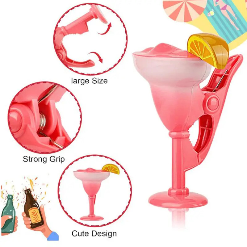 Cocktail Beach Towel Clip Towel Windproof Clip for Beach Chairs Patio and Pool Accessories Cartoon Cocktail Clips for Home beach towel clips,windproof clips