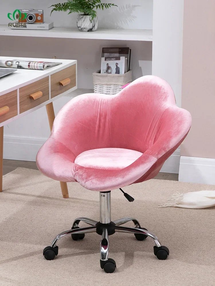 

Simple Office Chair Home Furniture Bedroom Fabric Sofa Flower Lift Swivel Chair Manicure Office Chairs Student Computer Chair
