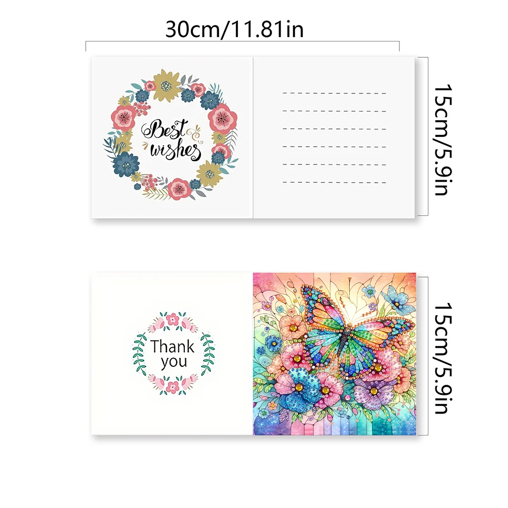 6Pcs Cat And Dog DIY Diamond Painting Card Diamond Drawing Card Painting Greeting Adults Holiday Friends Family